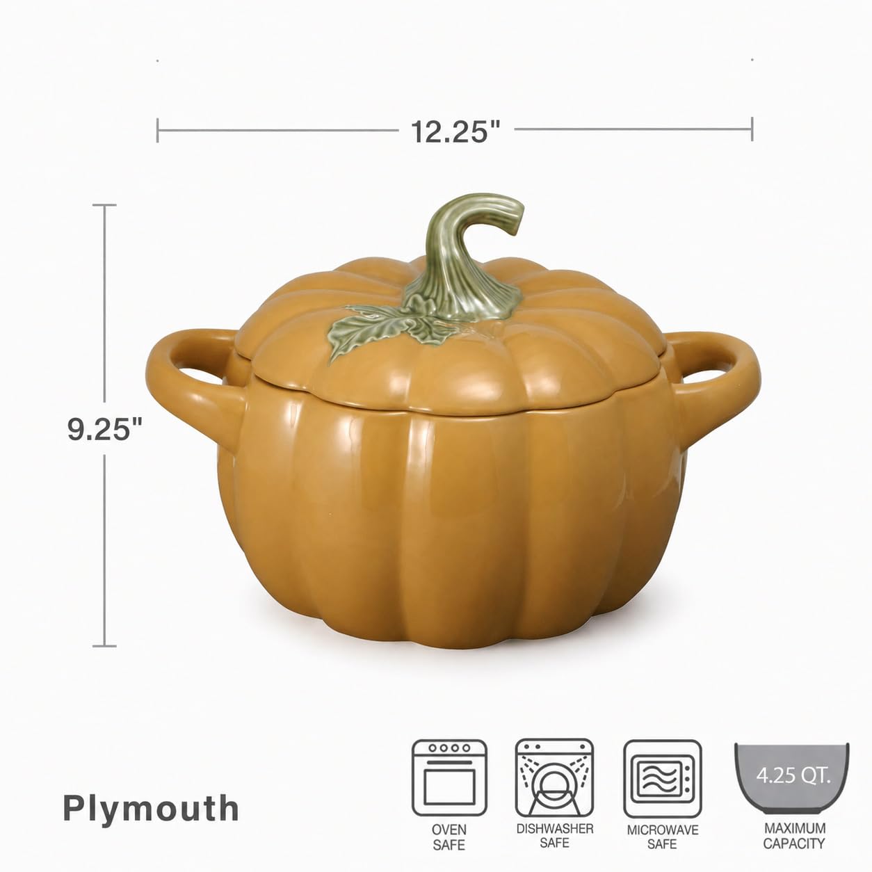 Amazon.com: Pfaltzgraff Plymouth Pumpkin Covered Casserole Dish